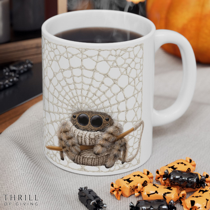 Funny Crocheting Spider Mug