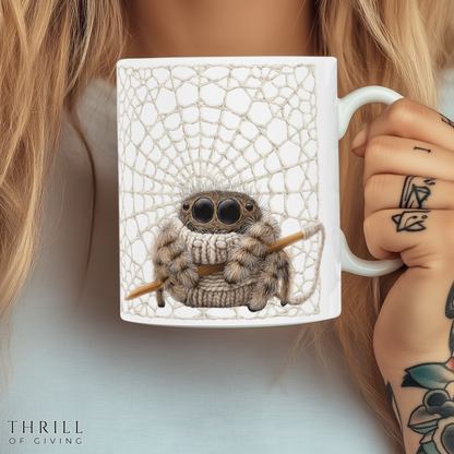 Funny Crocheting Spider Mug