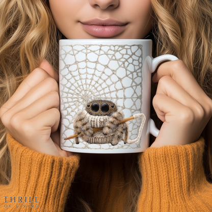 Funny Crocheting Spider Mug