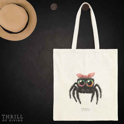Pink Bow Cutie Spoodie - Spider Cotton Canvas Tote Bag