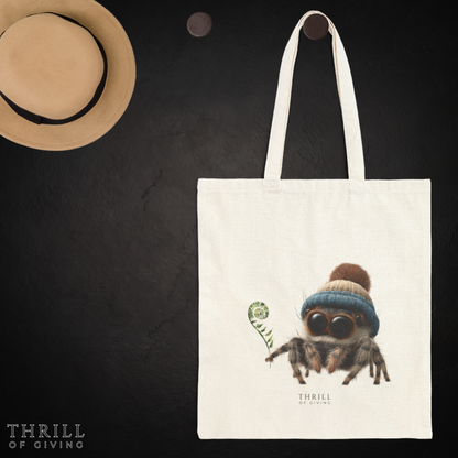 Curious Spider - Cotton Canvas Tote Bag