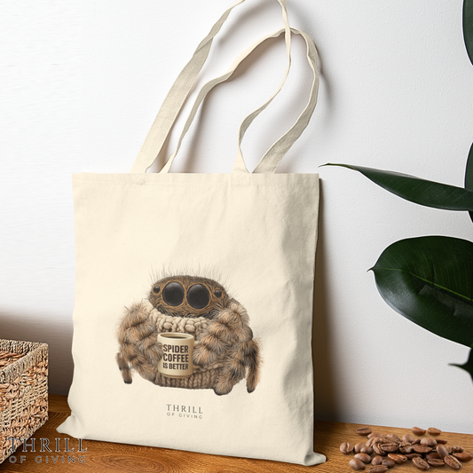 Spider Coffee is Better - Cotton Canvas Tote Bag