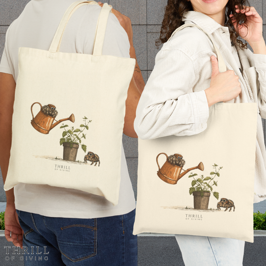 Gardening Time - Spider Cotton Canvas Tote Bag