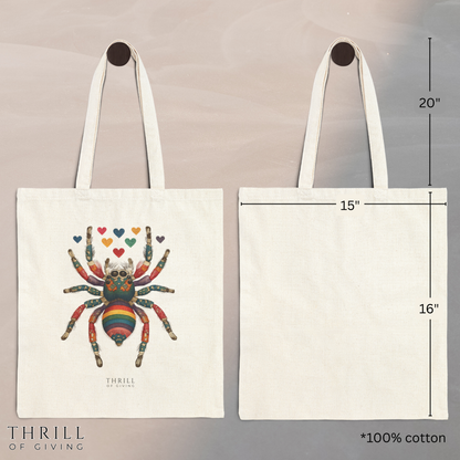 Rainbow Spider - Cotton Canvas Tote Bag