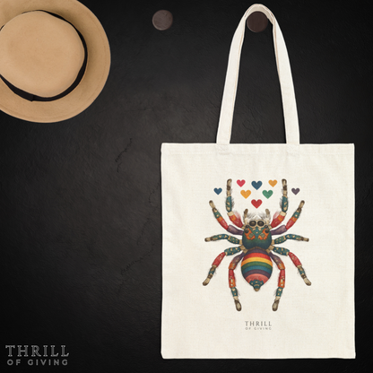 Rainbow Spider - Cotton Canvas Tote Bag