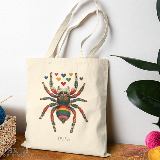 Rainbow Spider - Cotton Canvas Tote Bag