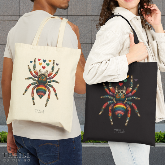 Rainbow Spider - Cotton Canvas Tote Bag