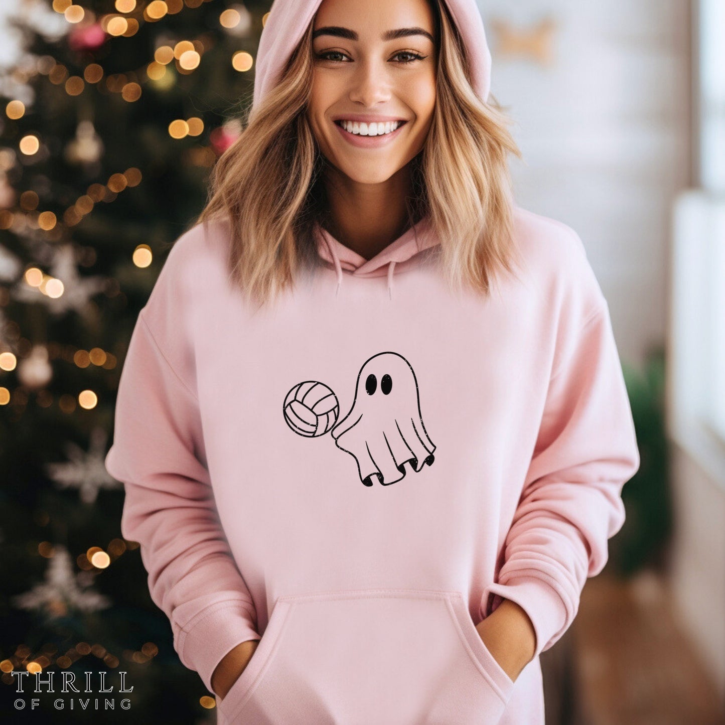 Volleyball Ghost Hoodie - Unisex Halloween hoodie
