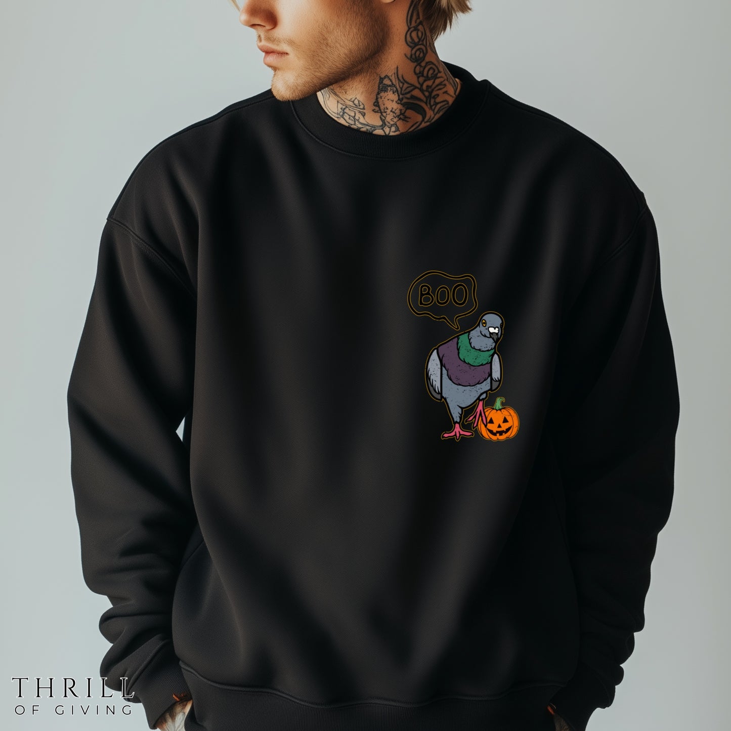 Boo Pigeon Unisex Sweatshirt - Halloween City Bird Sweatshirt