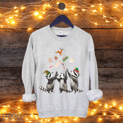 Elf Raccoon Holiday Sweatshirt