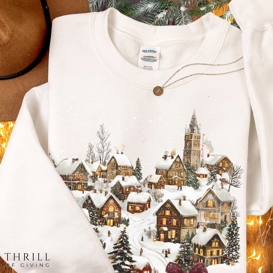 Tiny Christmas village sweatshirt