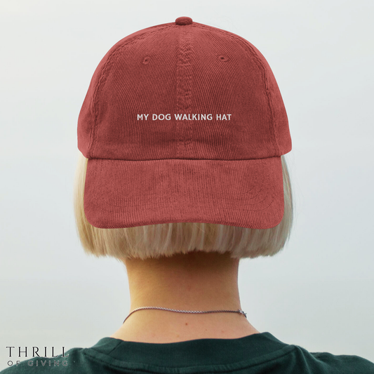 My DOG WALKING Hat - Vintage Corduroy Cap