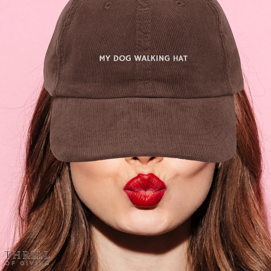 My DOG WALKING Hat - Vintage Corduroy Cap