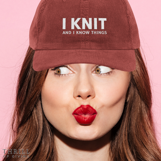 I KNIT & I know things - Knitter Vintage Corduroy Cap