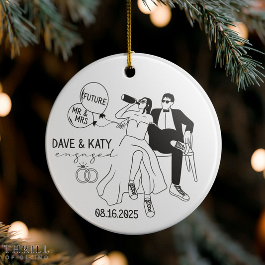 Personalized First Christmas Engaged Ornament