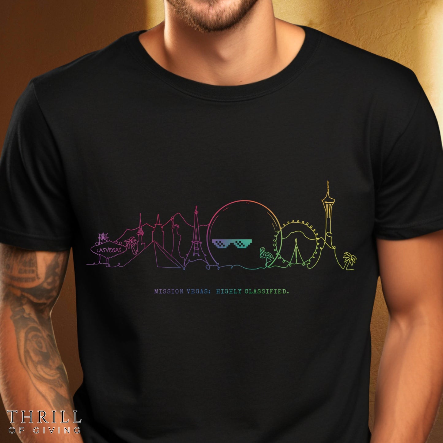 Funny Las Vegas T-shirt: Unisex quirky Vegas Tee - NEON Vegas Strip