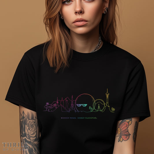 Funny Las Vegas T-shirt: Unisex quirky Vegas Tee - NEON Vegas Strip
