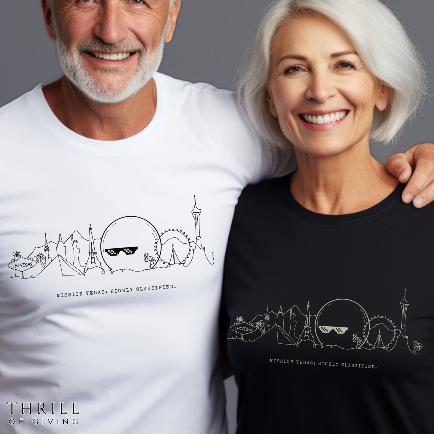 Funny Las Vegas T-shirt: Unisex quirky Vegas Vegas Strip Sketch Tee