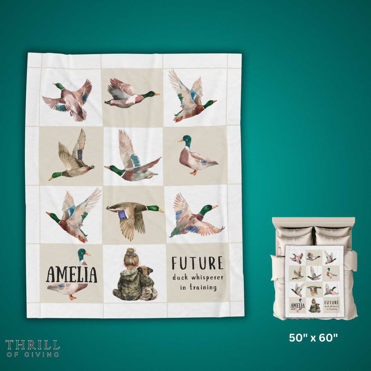 Personalized Mallard Duck blanket