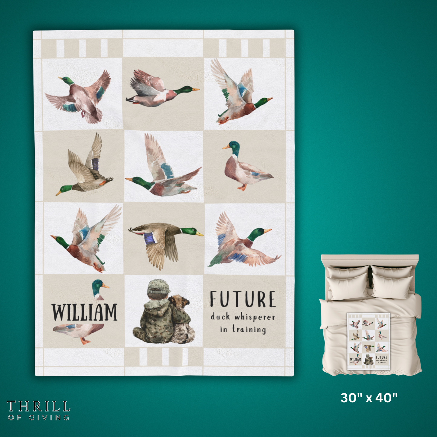 Personalized Mallard Duck blanket