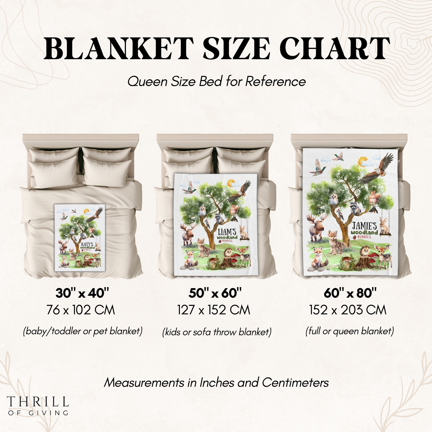 Woodland Buddies Personalized Baby blanket