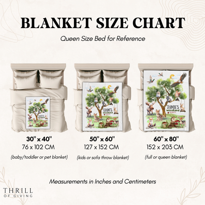 Woodland Buddies Personalized Baby blanket
