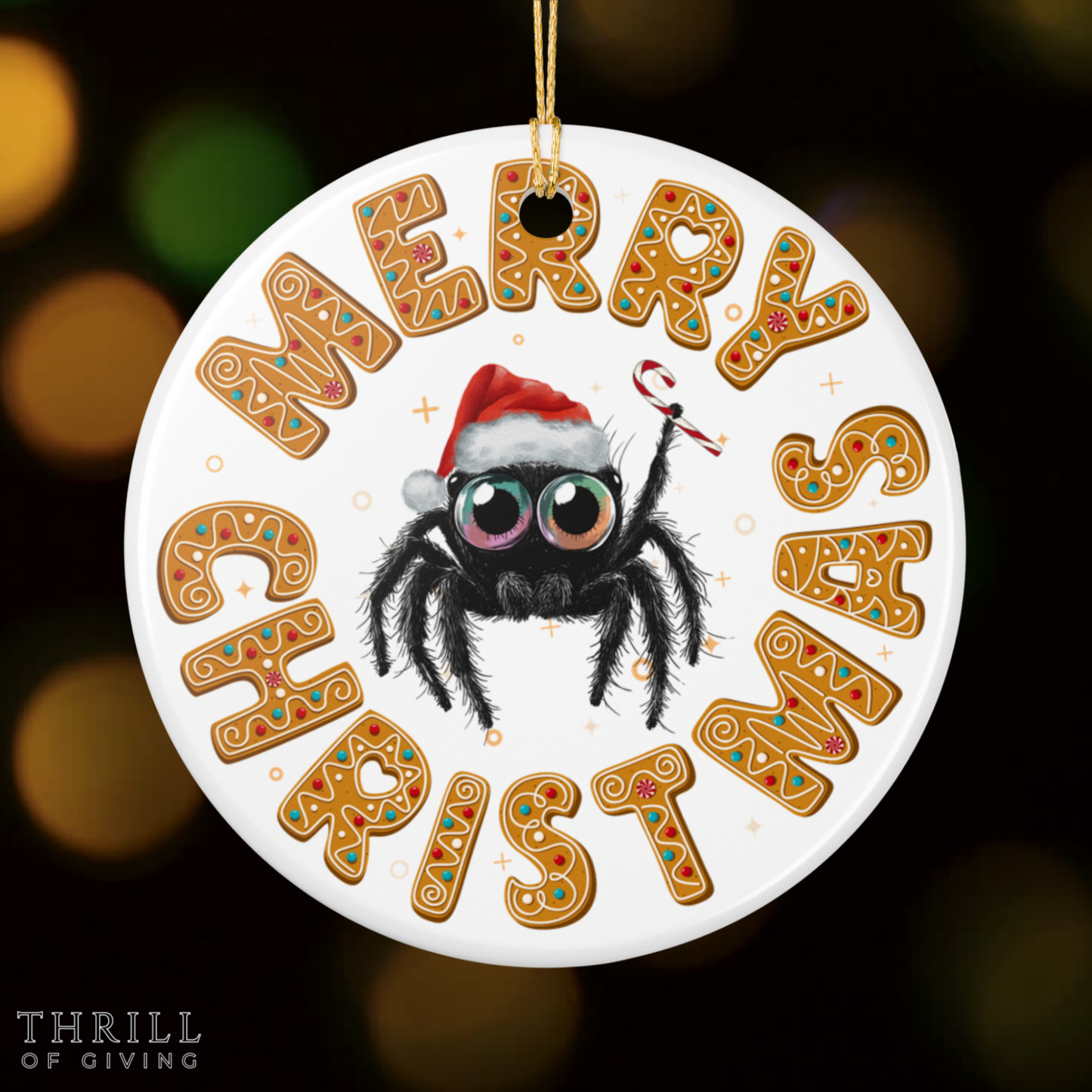 Gingerbread Christmas Spider Ornament