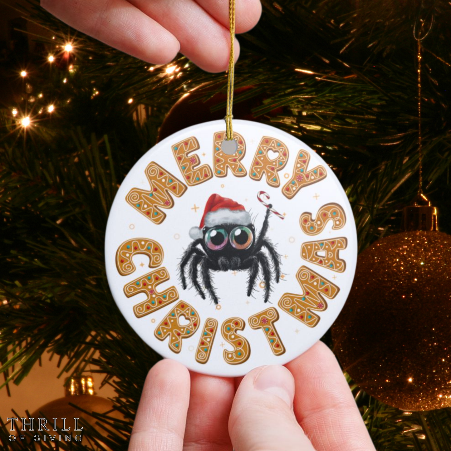 Gingerbread Christmas Spider Ornament