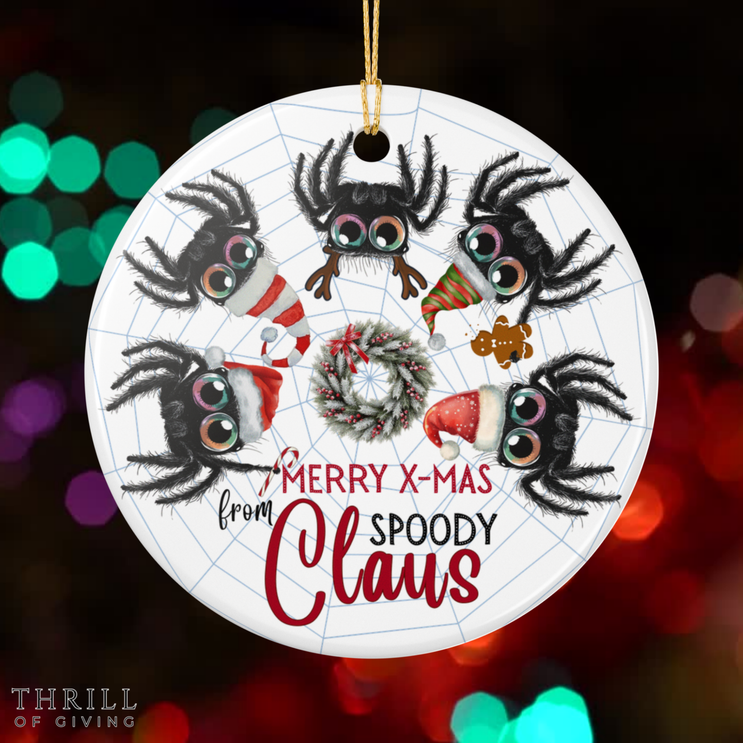 Merry Christmas Spider Ornament