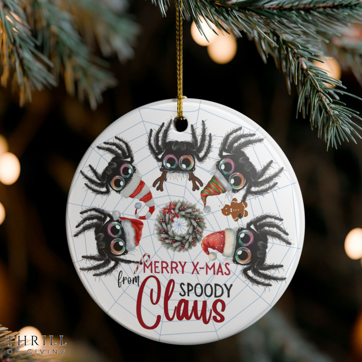 Merry Christmas Spider Ornament