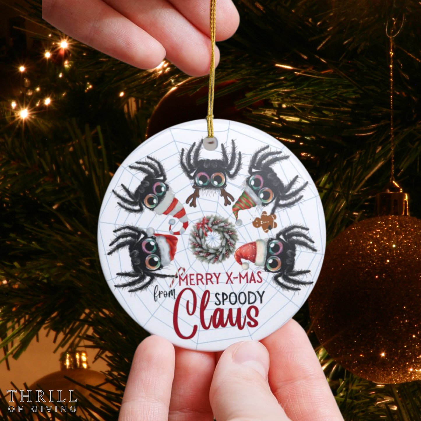 Merry Christmas Spider Ornament