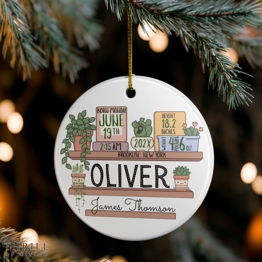 Custom Baby Stats Birth Ornament