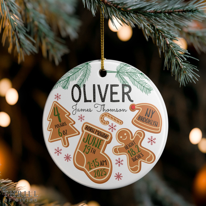 Personalized Baby Stats Birth Ornament