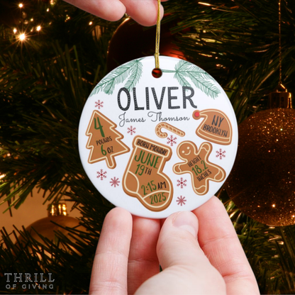 Personalized Baby Stats Birth Ornament
