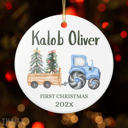 Personalized Baby Boy First Christmas Ornament