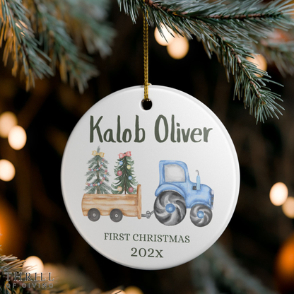 Personalized Baby Boy First Christmas Ornament