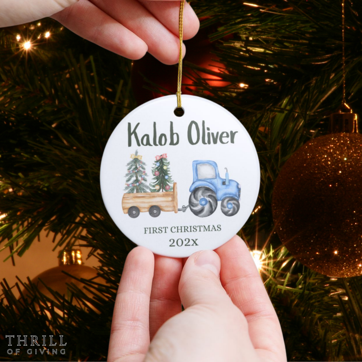 Personalized Baby Boy First Christmas Ornament