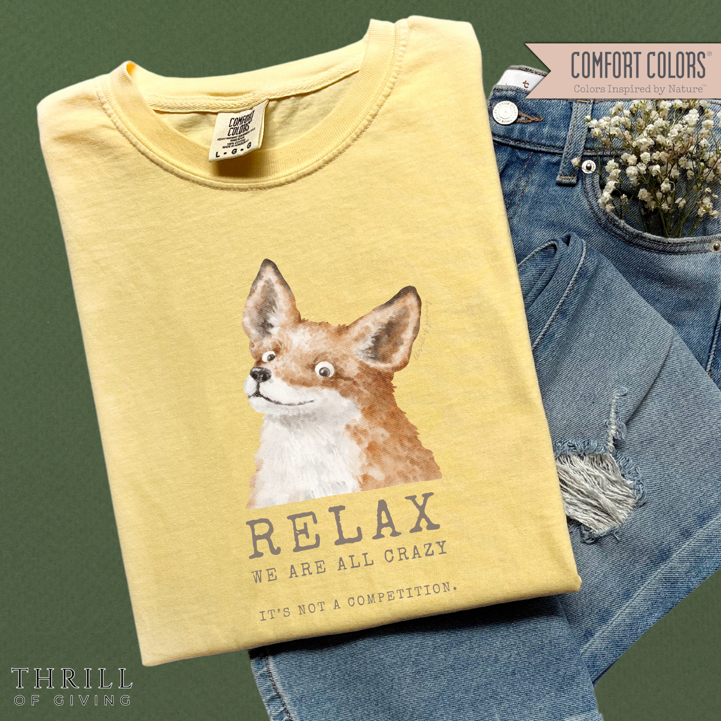 RELAX FOX - We are all CRAZY Funny T-shirt