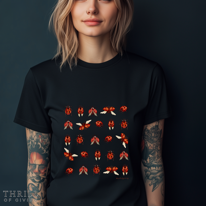 Cute LadyBug Grid T-shirt
