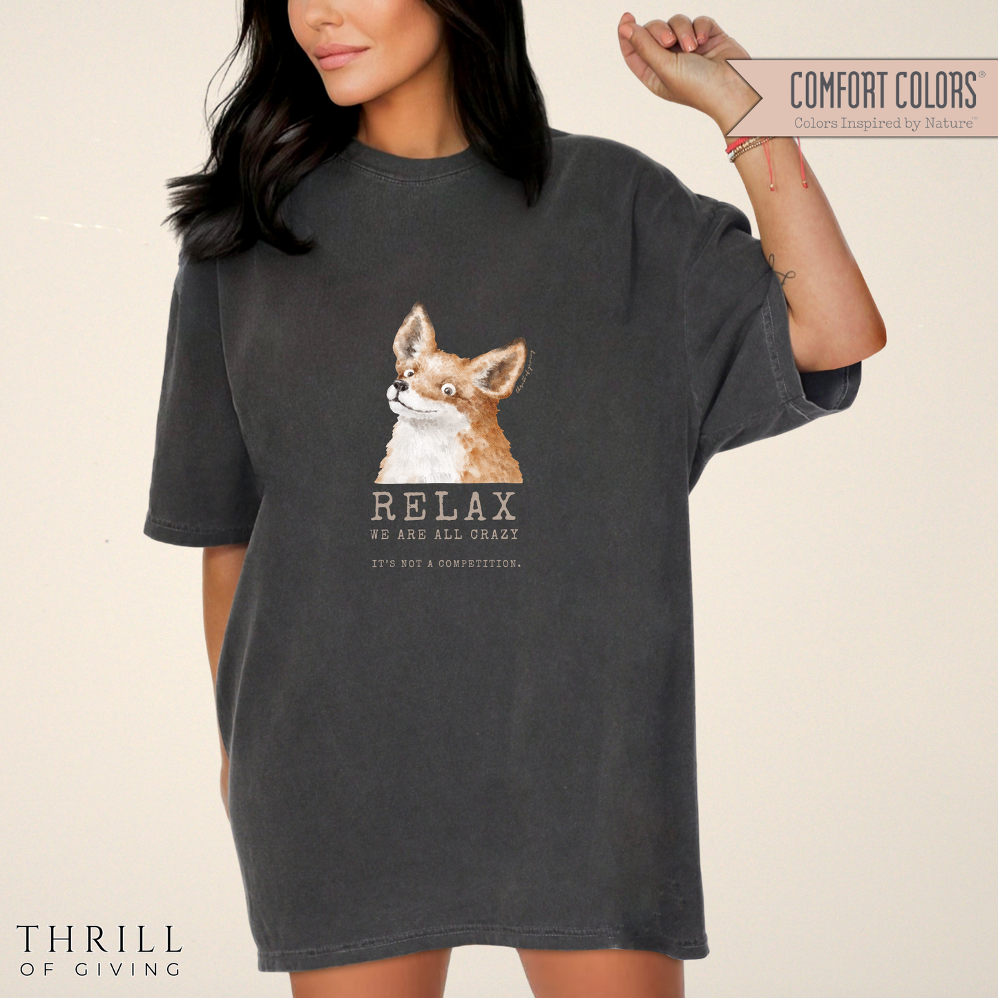 RELAX FOX - We are all CRAZY Funny T-shirt