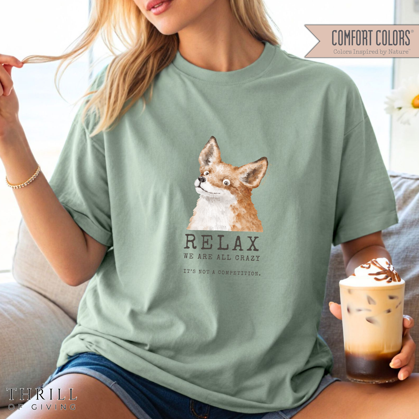 RELAX FOX - We are all CRAZY Funny T-shirt