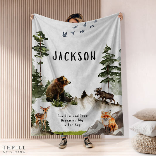 Magical Forest Personalized Blanket