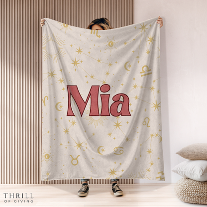 Celestial Baby Girl Blanket - Personalized