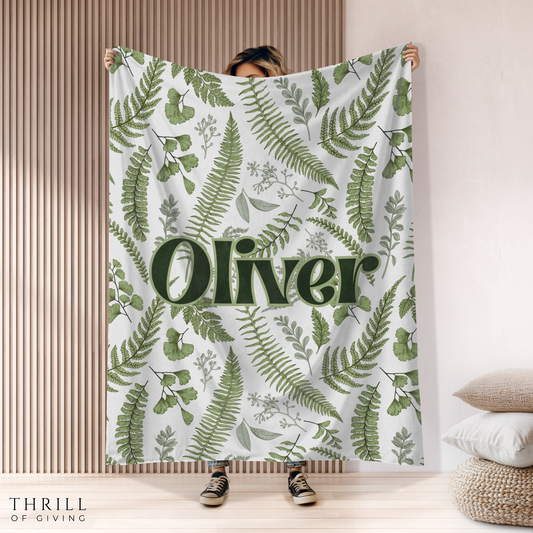 Personalized Baby Fern Blanket