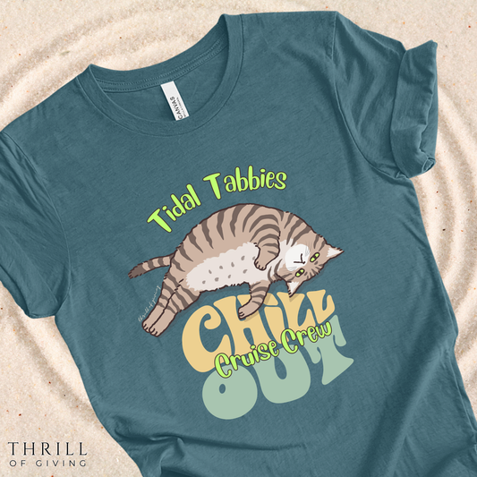 Funny Tidal Tabbies Cruise Crew T-shirt