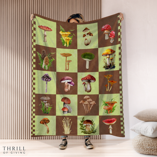 Mushroom Checkered Blanket