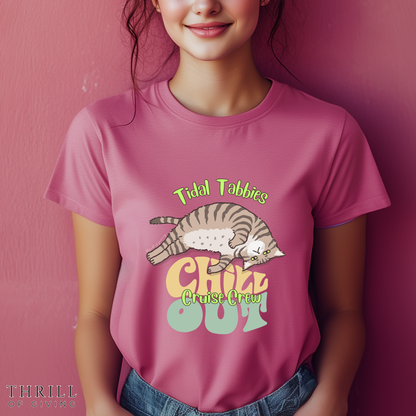 Funny Tidal Tabbies Cruise Crew T-shirt