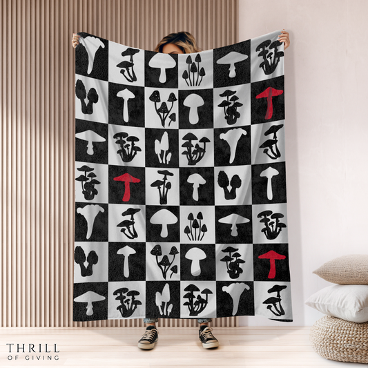 Mushroom Checkered Blanket