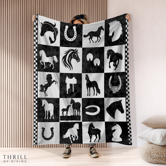 Horse Checkered Blanket