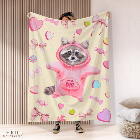 Cute Raccoon Kids Blanket